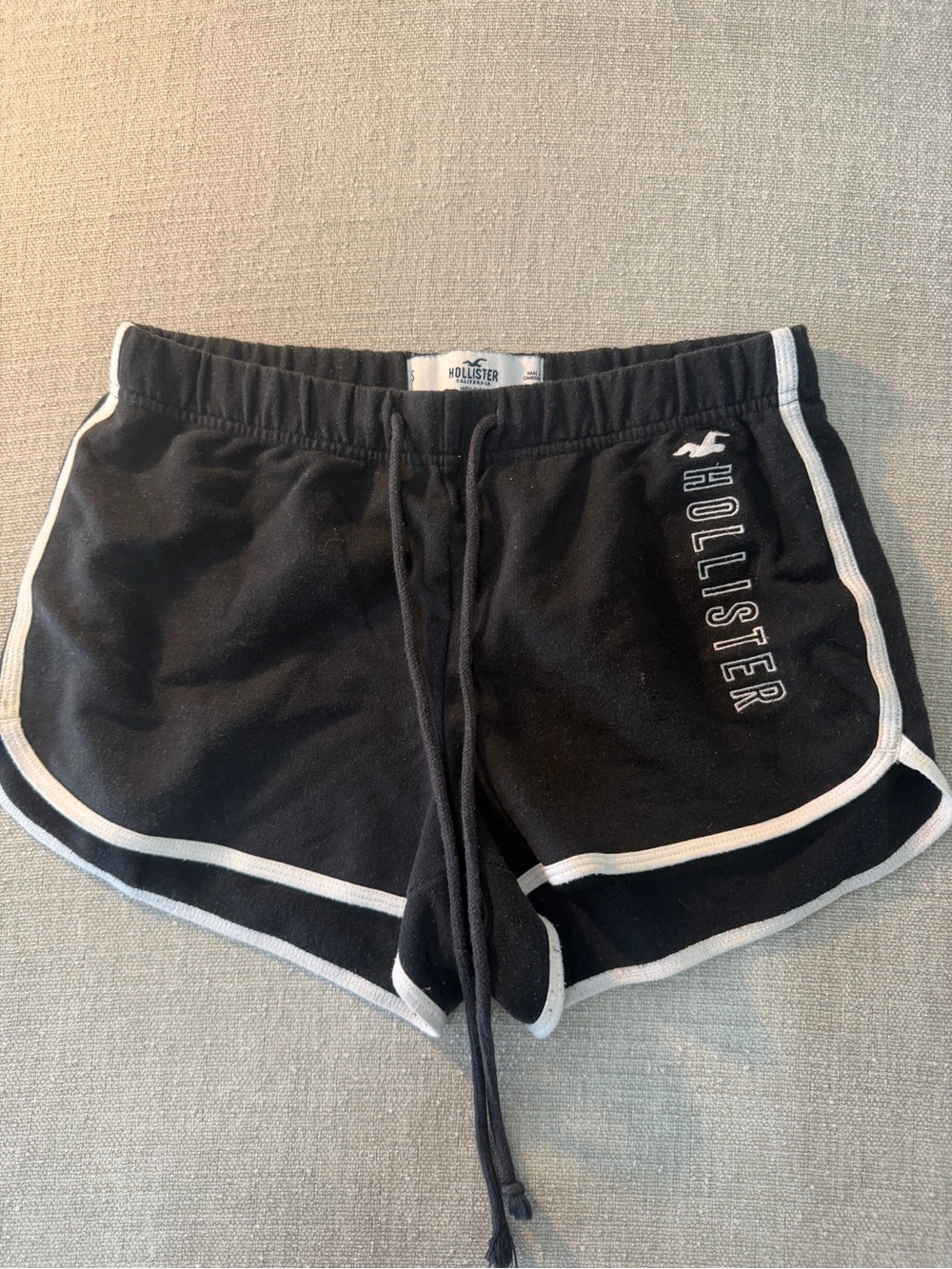 Hollister Black Lounge Shorts with White Logo Tag